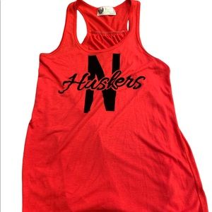 Too Trendi Ladies Red Racerback Tank Size Medium - NCAA Nebraska Huskers